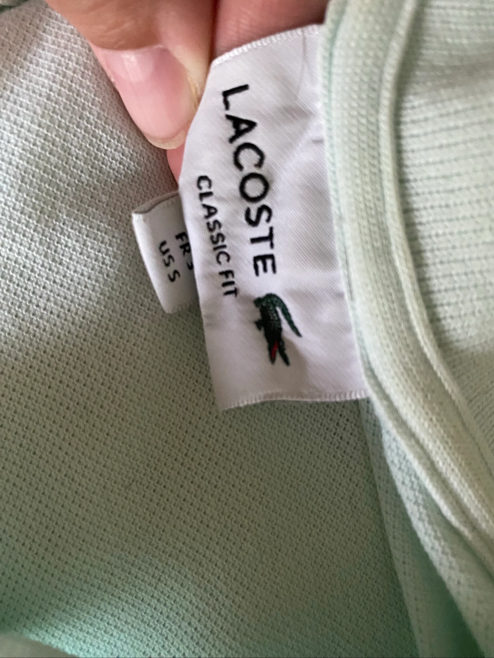 Polo Lacoste Classic Fit S verde-água estilo Old Money Preppy – photo 5
